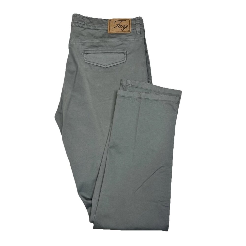 Fay Green Mens Size 38X30 Slim Fit Pants Cotton Blend Made In Italy Stretch
